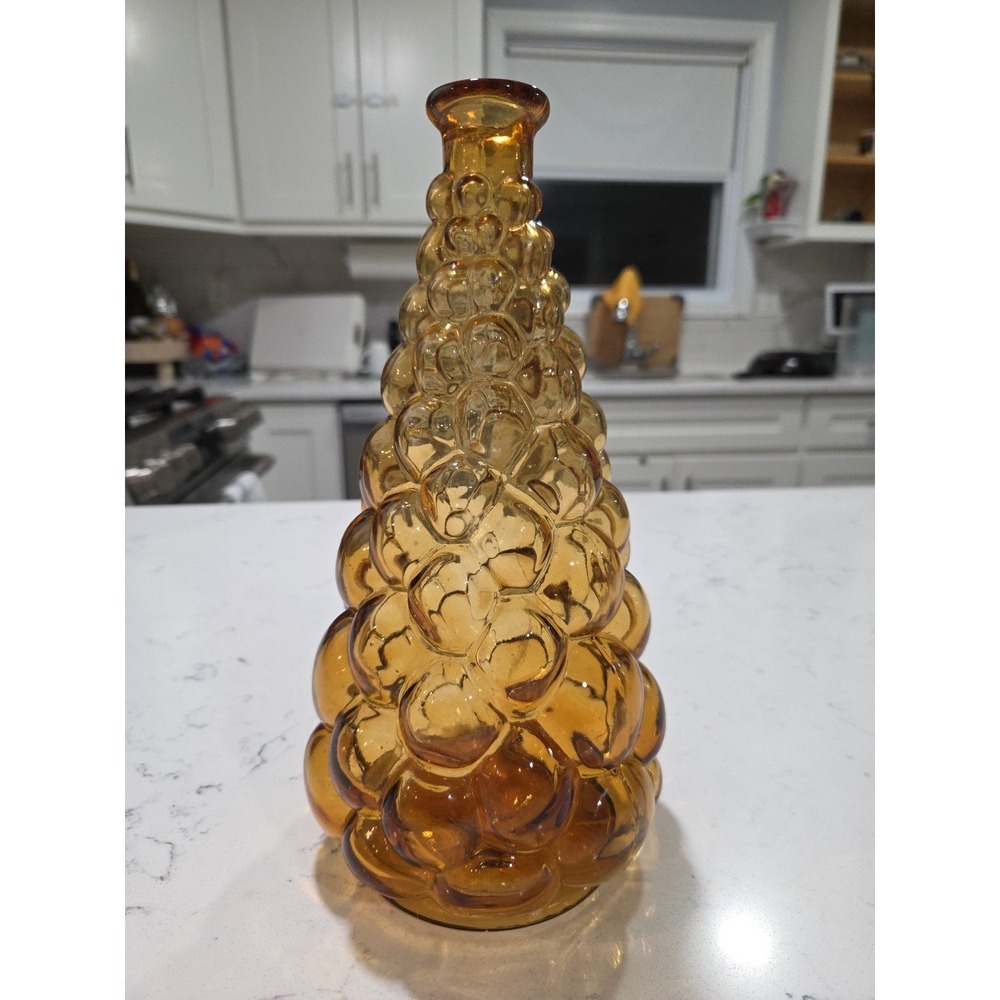 Empoli Bubble Amber Gold Genie Bottle Only Made In Italy
